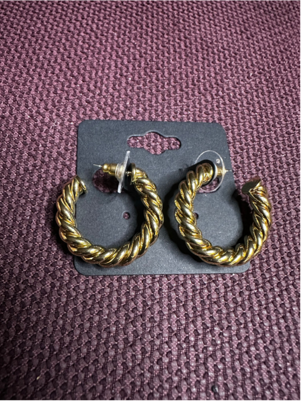 Gold Twisted Hoop Earrings